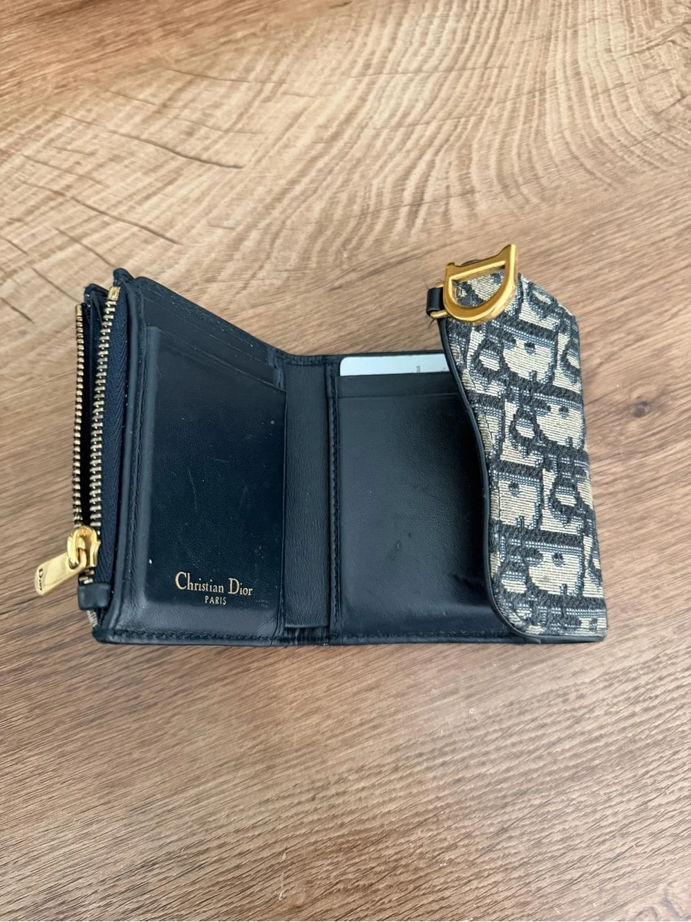 Dior Saddle Lotus Wallet with Authenticity Card